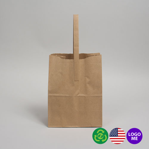 #10 7.75 x 4.75 x 10 NATURAL KRAFT FLAT HANDLE BAGS